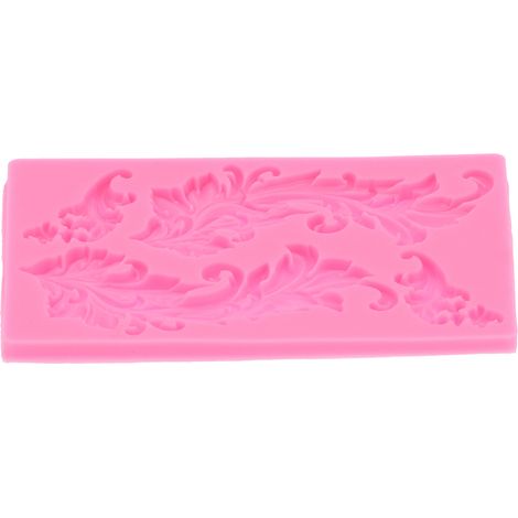 Moules en silicone de style baroque, petites fleurs, dentelle, feuilles de style européen, fondant en relief, pâtisserie, décorations en chocolat, rose. (1/5)