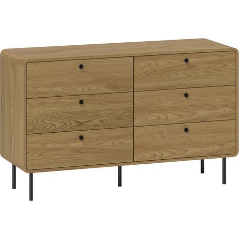 Commode vintage 6 tiroirs OLHAO effet bois (1/5)