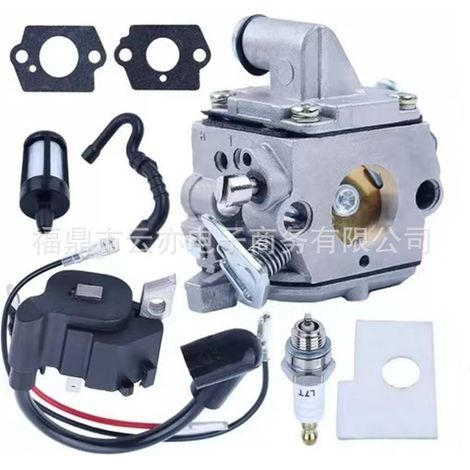 Carburateur compatible avec ZAMA MS170 MS180, avec bobine d'allumage haute tension, filtre à air, durite de carburant, filtre à carburant et pipe d'admission (1/5)