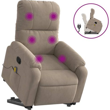 Maison Exclusive - Fauteuil inclinable de massage taupe tissu microfibre