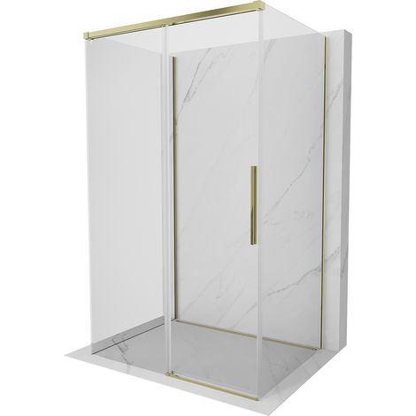 Mexen Rox-3S cabina de ducha de 3 paredes corredera 120 x 100 cm, transparente, dorada - 8C2-120-100-50-00-3S (1/3)