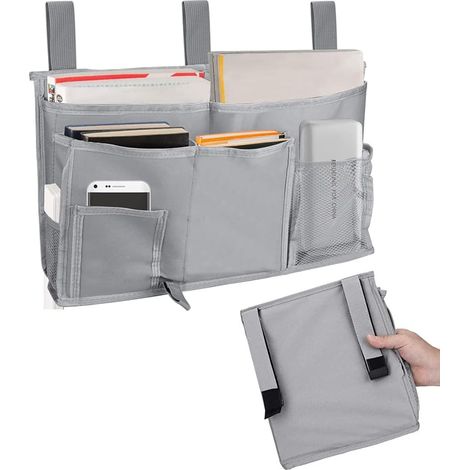 Sac suspendu pour rangement de chevet (gris)