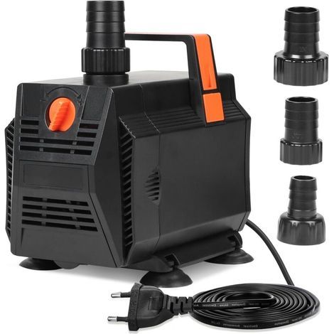 Pompe Aquarium 60W 3500L/H Pompe Bassin Exterieur Amphibie Débit Réglable avec Filtre et 3 Buses pour Aquarium, Bassin, Fontaine (1/5)