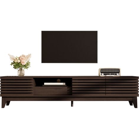 Mobile TV con un cassetto e tre ante, mobile TV, pannello TV, mobile basso TV, supporto TV. Design unico, finitura legno vintage. 1703540 cm (1/5)