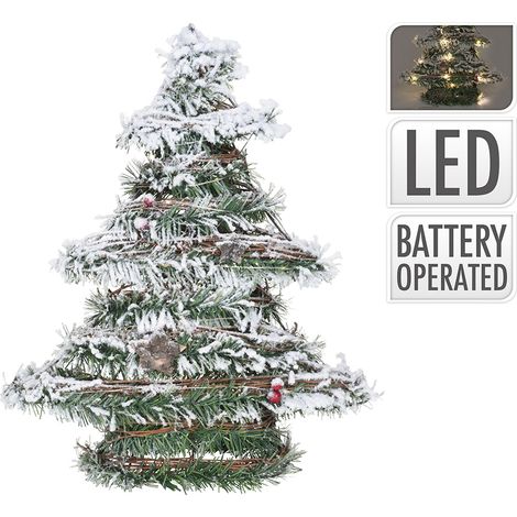 Rattan-Weihnachtsbaum mit Lichtern 40cm