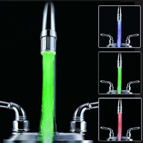 LED Light Faucet Nozzle for Sink/Laundry Water Tap with Temperature Probe and Aerator (1/5)