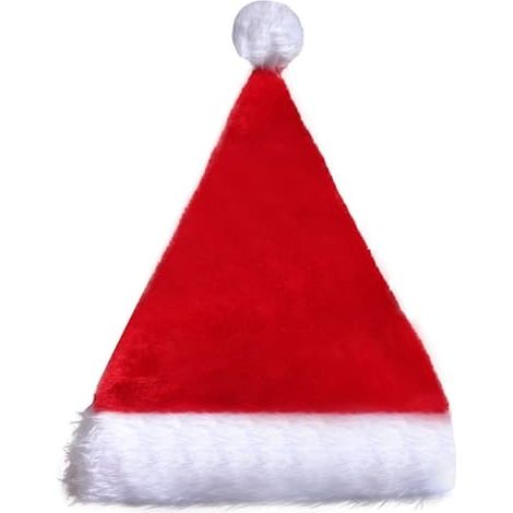 Décoration de sapin de Noël en peluche, chapeau de Noël lumineux à LED, chapeau de Père Noël (1/5)