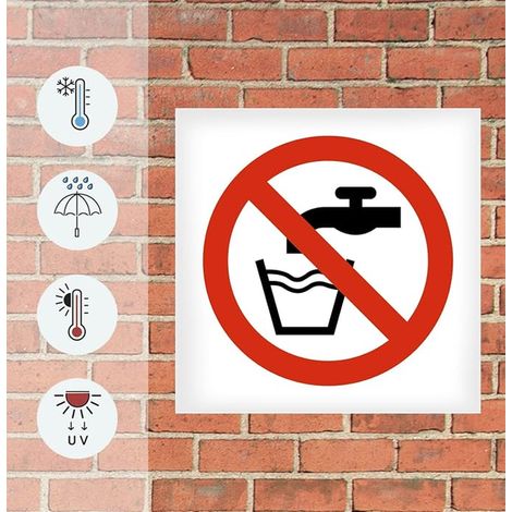 Non-Drinking Water Sign 19 x 19 cm No Drinking Water Sign (No Drinking Water) (1/2)