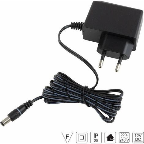 Transformateur pour bandes LED 12V 6W IP20 sur secteur Prise Adaptateur Alimentation Ruban Luminaire Lumière Eclairage Maison Salon Chambre Bureau-Karteo
