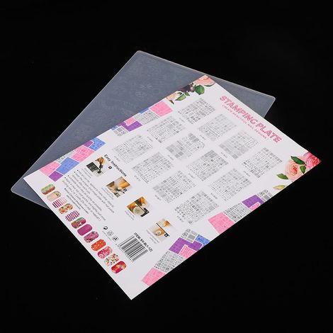 Pochoir pour nail art, manucure, tamponnage, image, plaque d'impression en plastique XY b02