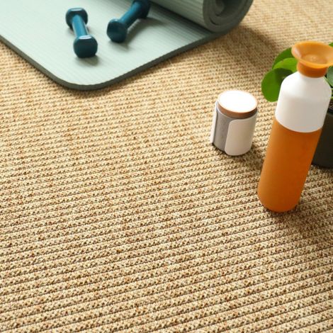 Moquette Tissé plat Pilates Beige - Rouleau de 4m x 3m