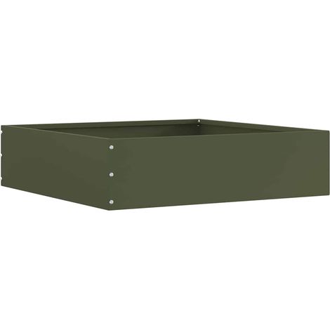 Raseneinfassung Olive Grün 50 x 50 x 13 cm Stahl
