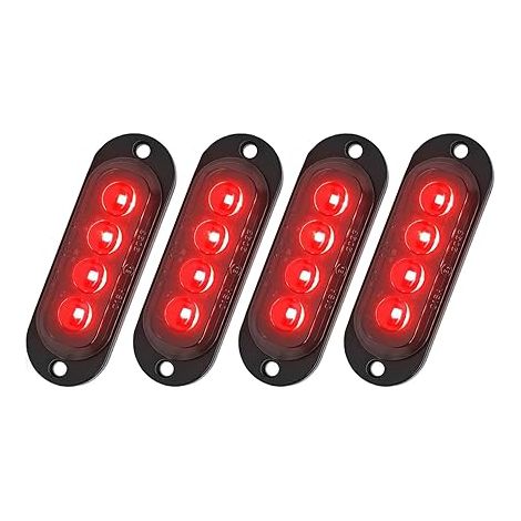 rouge feux de gabarit à led pour remorque, 12v-24v feux de position latéraux, Imperméable montage en surface eclairage avant arrière pour camion tracteur moto van rv (1/5)