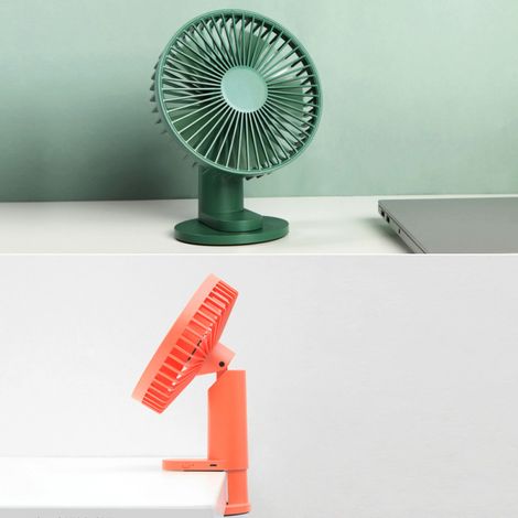 Ventilateur portable VH, refroidisseur d'air de bureau électrique USB, 15 cm (6 pouces), 3 vitesses, clip caché, batterie 2000 mAh, angle réglable, rechargeable, mini ventilateur pratique (1/5)