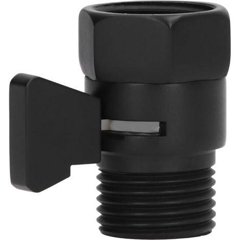 Válvula de control de agua de latón G1/2, válvula rociadora de cabezal de ducha negra para baño doméstico -Crezuo