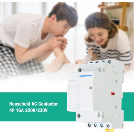 Contacteur modulaire domestique 4P 16A 24V sur rail DIN 4NO (220V/230V) (1/5)