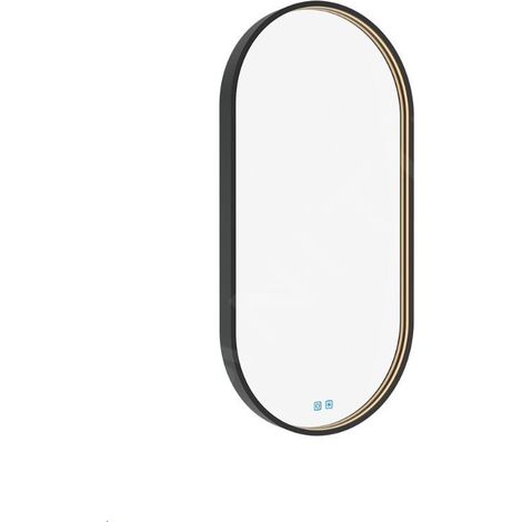 Nimco Miroirs - Miroir avec éclairage LED, 40x80 cm, touches tactiles, noir ZPC 32002LVX-90 (1/5)