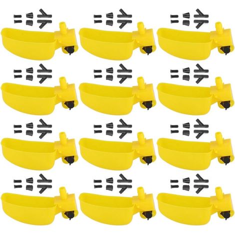 12 Pcs Tasses D'eau De Caille Pigeon Abreuvoir Automatique Oiseaux Abreuvoir Mangeoire Tasse À Boire Bol Volaille Système D'arrosage Des Oiseaux Outils D'agriculture pour Cage Accrocher Buveur Élevage (1/5)