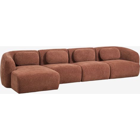 SKLUM Modulares 4-teiliges Ecksofa mit linker Chaiselongue aus Chenille Coquette                                   