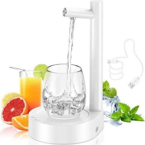 Pompe à eau potable - - Rechargeable USB - 5 gallons - Blanc - Dimensions 22,4x13,5x11,9 cm (1/4)