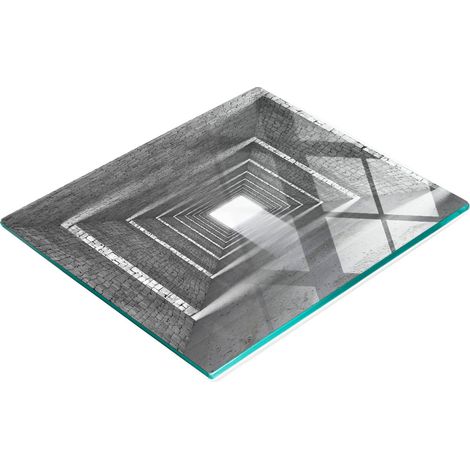 Tavoletta decorativa in vetro con grafica per servire snack, formato 60x52 cm (1/5)