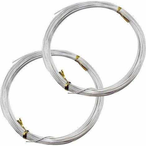 mm Aluminiumdrahtrollen, flexibler Metalldraht, Eisendraht, geeignet zum Basteln von Armbändern, Halsketten, Perlen usw. (silberweiß) (1/5)