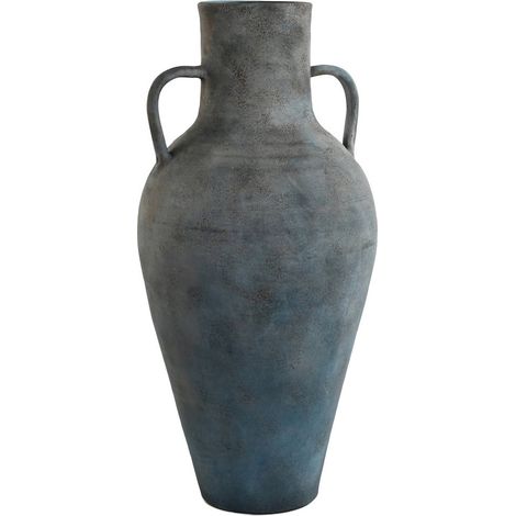 Vase design intemporel en terracotta gris bleuté - Bleu gris vieilli en terracotta (1/4)