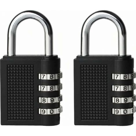 2 piezas para caja de herramientas de casillero escolar, candados de combinación pequeña, cerradura de movimiento digital, código de 4 dígitos reiniciable (negro) (1/5)