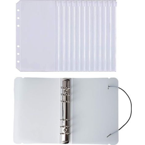 Classeur A6 Budget Planner Enveloppe 10 Paquets Pochette Organisation Budget Dossiers Plastique A6 Budget Binder Classeur Cahier avec Enveloppe, avec 1 Coque de Reliure (1/5)