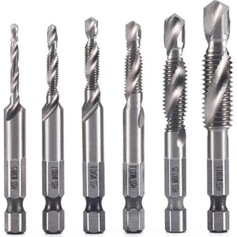 Taraud composite plaqué titane, lot de 6 (M3, M5, M6, M8, M10) avec machine intégrée (1/5)