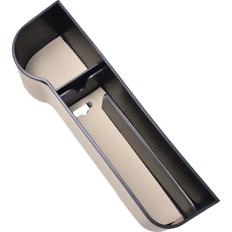 (Beige à gauche) Organisateur d'espace pour siège auto, compartiment de rangement latéral pour console centrale, boîte de rangement pour divers objets, attrape-téléphone, clés, cartes, stylo (1/5)