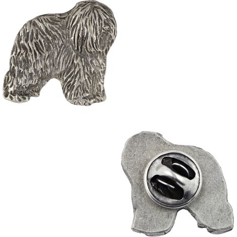 Perro pastor polaco de llanura, PON: broche de perro en una caja de regalo, elegante pin, pin de solapa de Art-Dog (1/5)