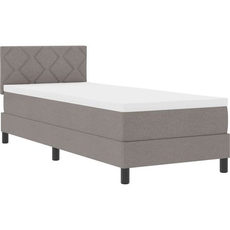 Maison Exclusive - Lit à ressorts avec matelas avec LED Taupe 80 x 200 cm tissu