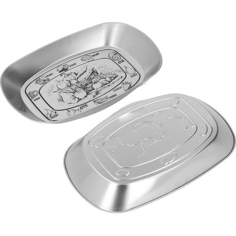 2-teiliges Obstteller-Set aus Weißblech im Retro-Stil mit wunderschönem, einzigartigem Prägeverfahren. Ideal zum Servieren von Obst, Snacks, Keksen und Speisen. (1/5)