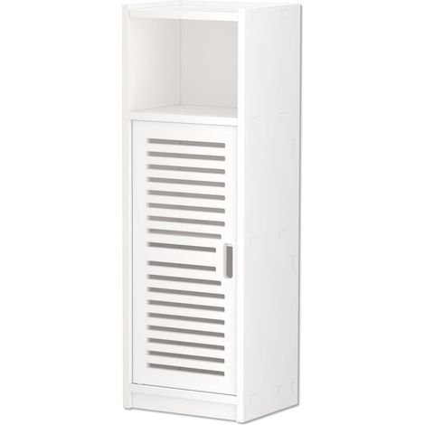 Meuble de salle de bain, meuble de toilette, meuble étroit, meuble d'appoint, meuble de rangement, 22 x 23 x 78 cm, blanc (1/5)