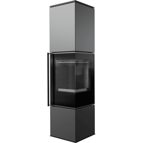 Kaminofen aus Stahl KRATKI REN/L rechts Ø 150 7 kW schwarz Verkleidung (1/5)