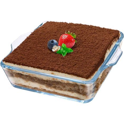 Plat À Gratin En Verre, Plat de Cuisson Carré en Verre pour Four,15.2cm13.7cm4.2cm, Résistant au Four, Compatible Micro-Ondes (1/5)