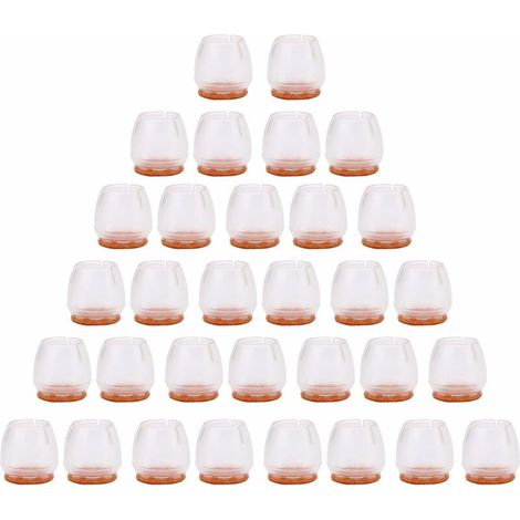 32Pcs 25-29mm Clear Silicone Chair Leg Covers Floor Protectors Chair Leg Chair Leg Covers Floor Protectors Furniture Foot Covers Silicone Anti Scratch Foot Pads for Round Chair Legs (1/4)