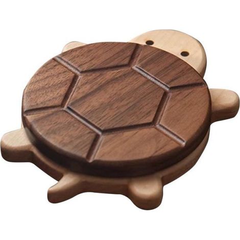 Dessous De Verre - Bois Noyer Noir - Résistant Chaleur - Pour Table Basse Bar Cuisine - Lot De 4 (1/5)