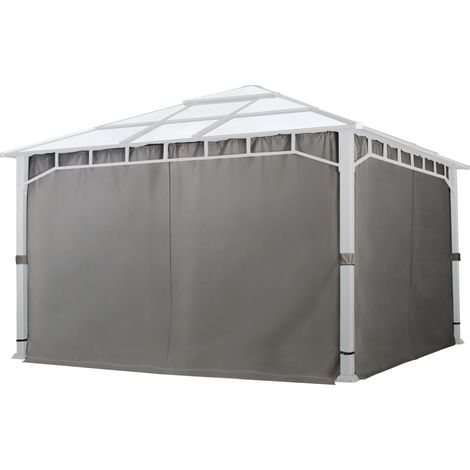 4 Seitenteile für Gartenpavillon Sunset Deluxe 4x4 m - Polyester ca. 180 g/m² - mit Reißverschluss - dunkelgrau (1/5)