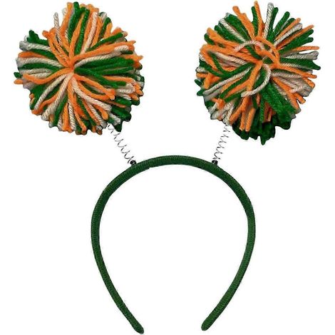 Bandeau décoratif à pompon en fourrure pour fille, bandeau amusant, serre-tête à pompon duveteux pour Halloween, Noël, anniversaire-Green