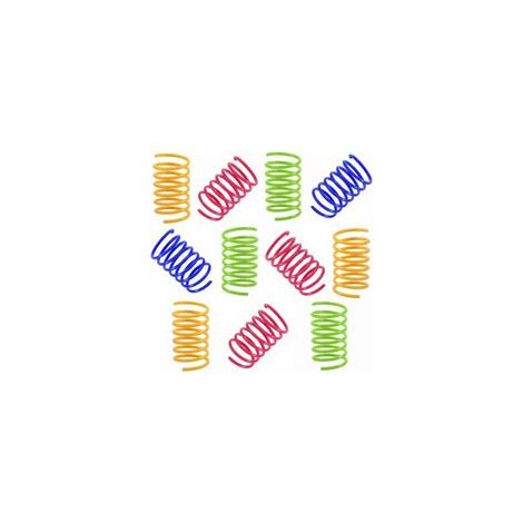 Jouets à ressort pour chat – Lot de 12 pièces colorées, en plastique résistant et sans BPA, idéal pour stimuler l’instinct de chasse