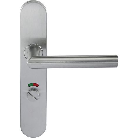 Paire de Poignées de porte KLOSE besser Inox 304  sur Plaque  "Noémie vif"  Condamnation Avec Voyant