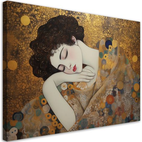 Tableau sur toile Visage de femme - G. Klimt 90x60 (1/5)