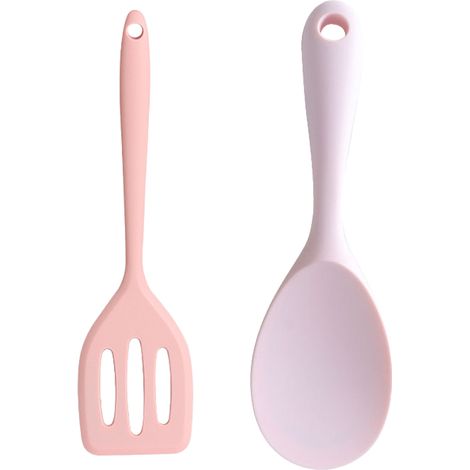 Ensemble d'ustensiles de cuisine en silicone (2 pièces), résistants aux hautes températures et compatibles lave-vaisselle. (1/4)
