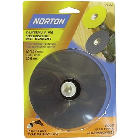 NORTON - Plateau à vis caoutchouc 127mm tige 6mm pour perceuse