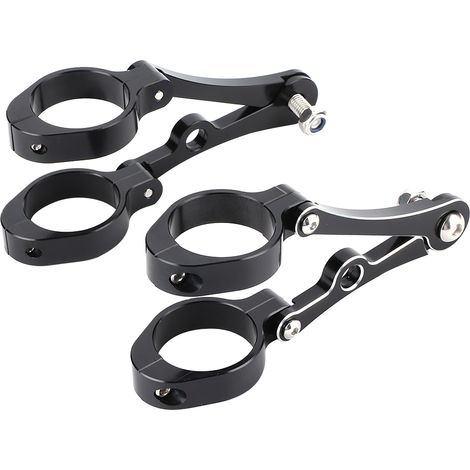 Support de phare de moto 1,5 x 1,6 po, fixation pour tube de fourche, clignotant, compatible Yamaha (noir) (1/5)