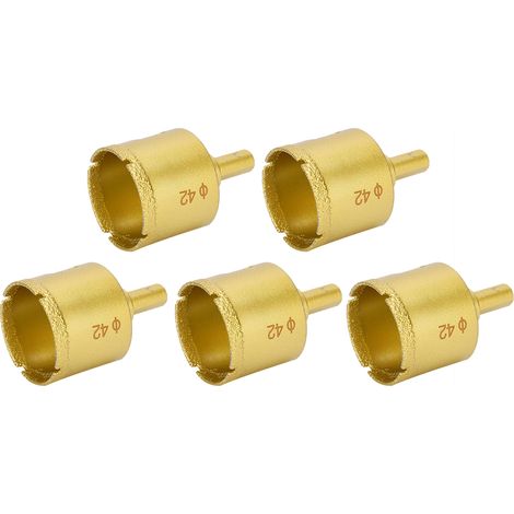 Lot de 5 forets diamantés de 42 mm pour marbre, verre, céramique et pierres (1/5)