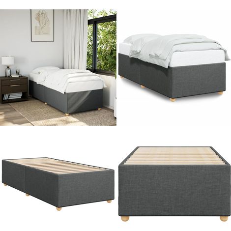 Giroletto senza Materasso Grigio Scuro 100x200 cm Tessuto - Materasso per letto - Letto con doghe
