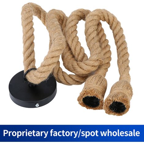 Suspension rétro E27 en corde de chanvre 220V (ampoule non incluse), câble de 100 cm, idéale pour bar, café, escalier, restaurant ou studio.